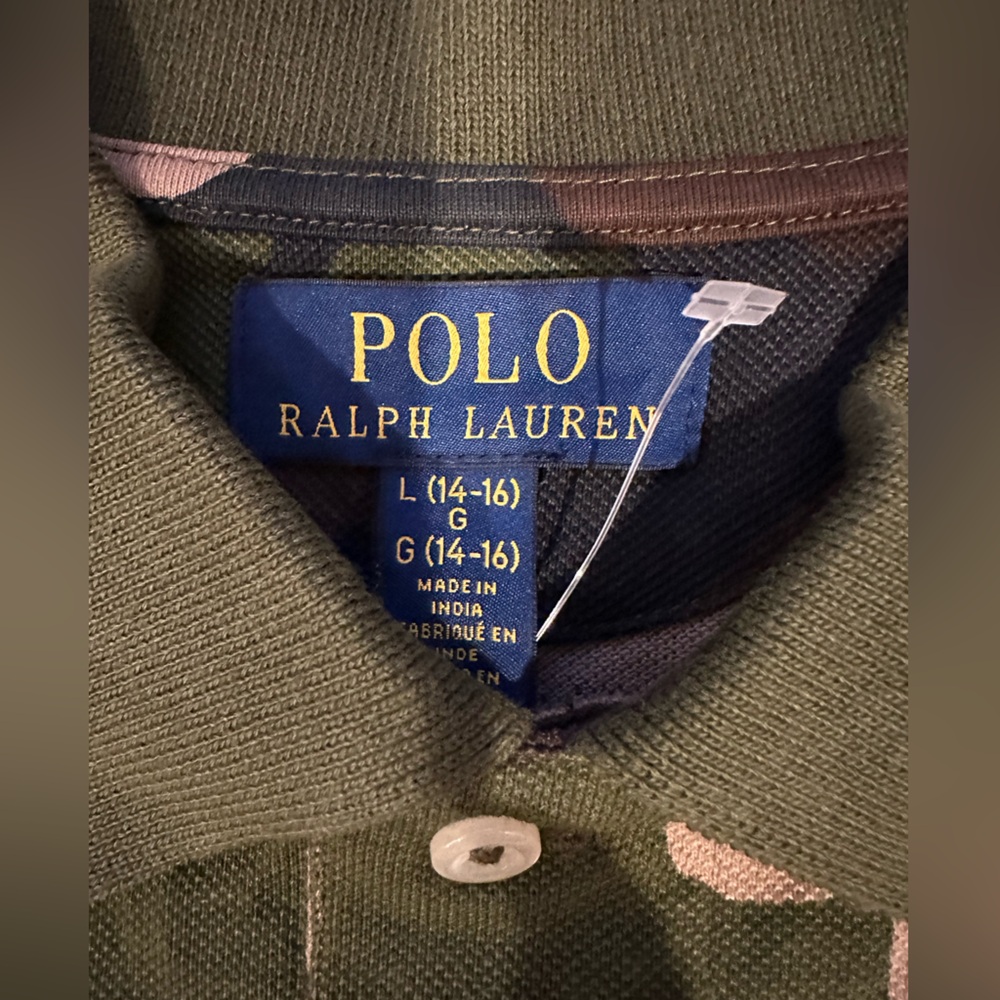 Polo by Ralph Lauren Boys' Camo Polo Shirt - Green, Brown, Black L 14-16 - Picture 3 of 16